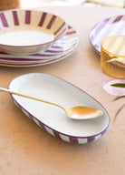 Joy Oval Servis Tabağı 2Li Set Mor 23 Cm