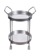 Servis Arabası Krom 2Raflı Tekerlekli 80X45 Cm