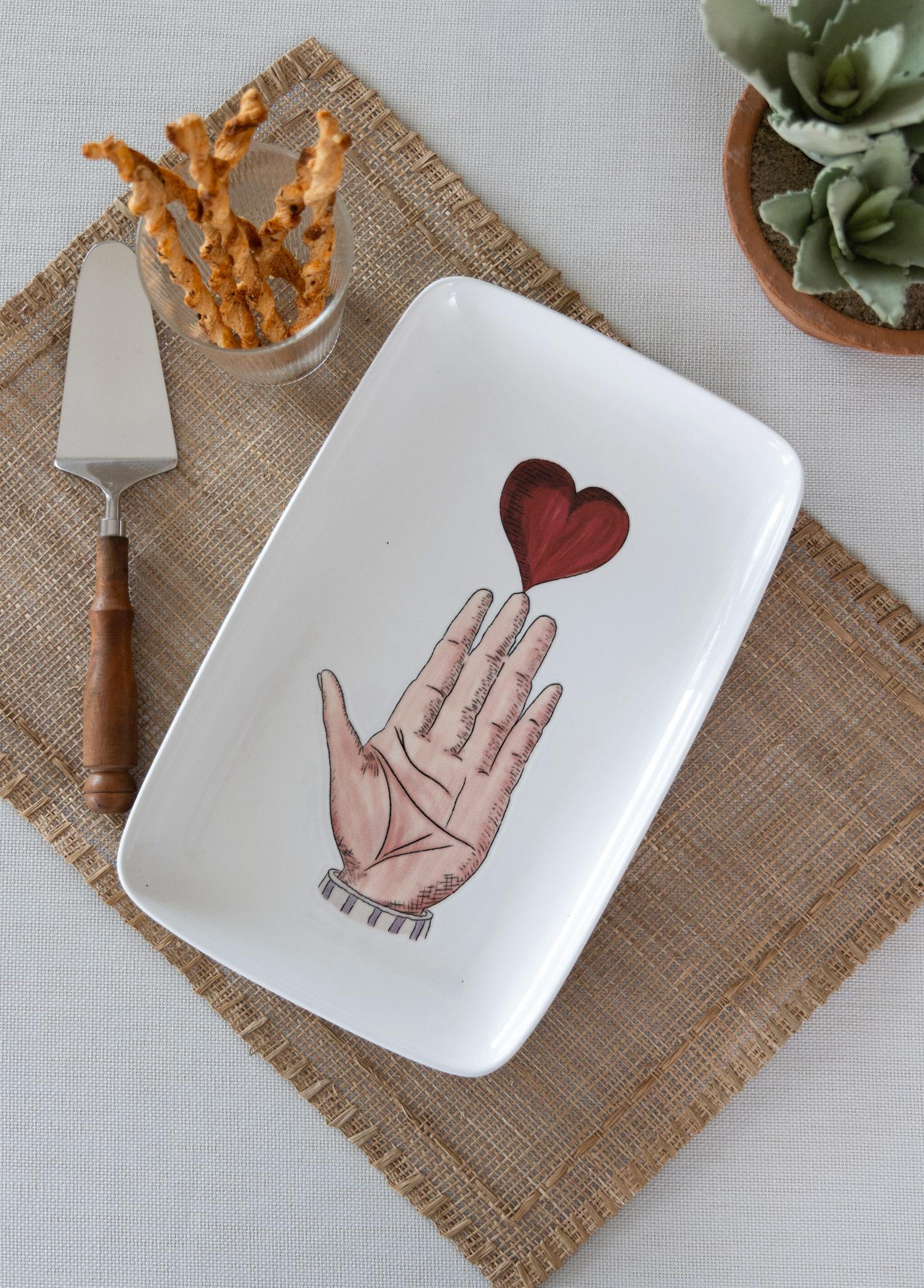 Luv Dikdörtgen Servis Tabağı 31X20 Cm