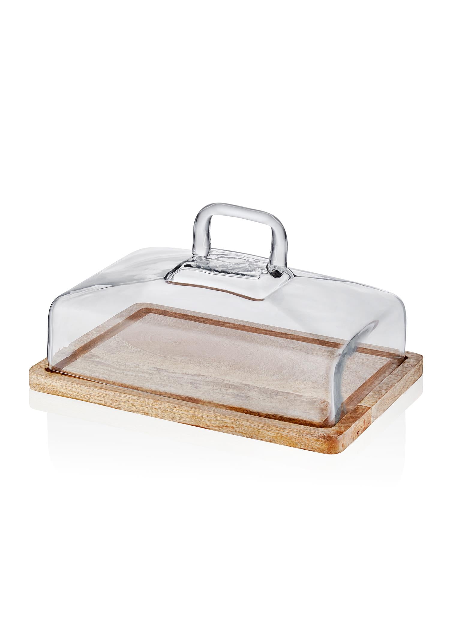 Madera Dikdörtgen Kek Saklama Fanusu 16X28X18 Cm