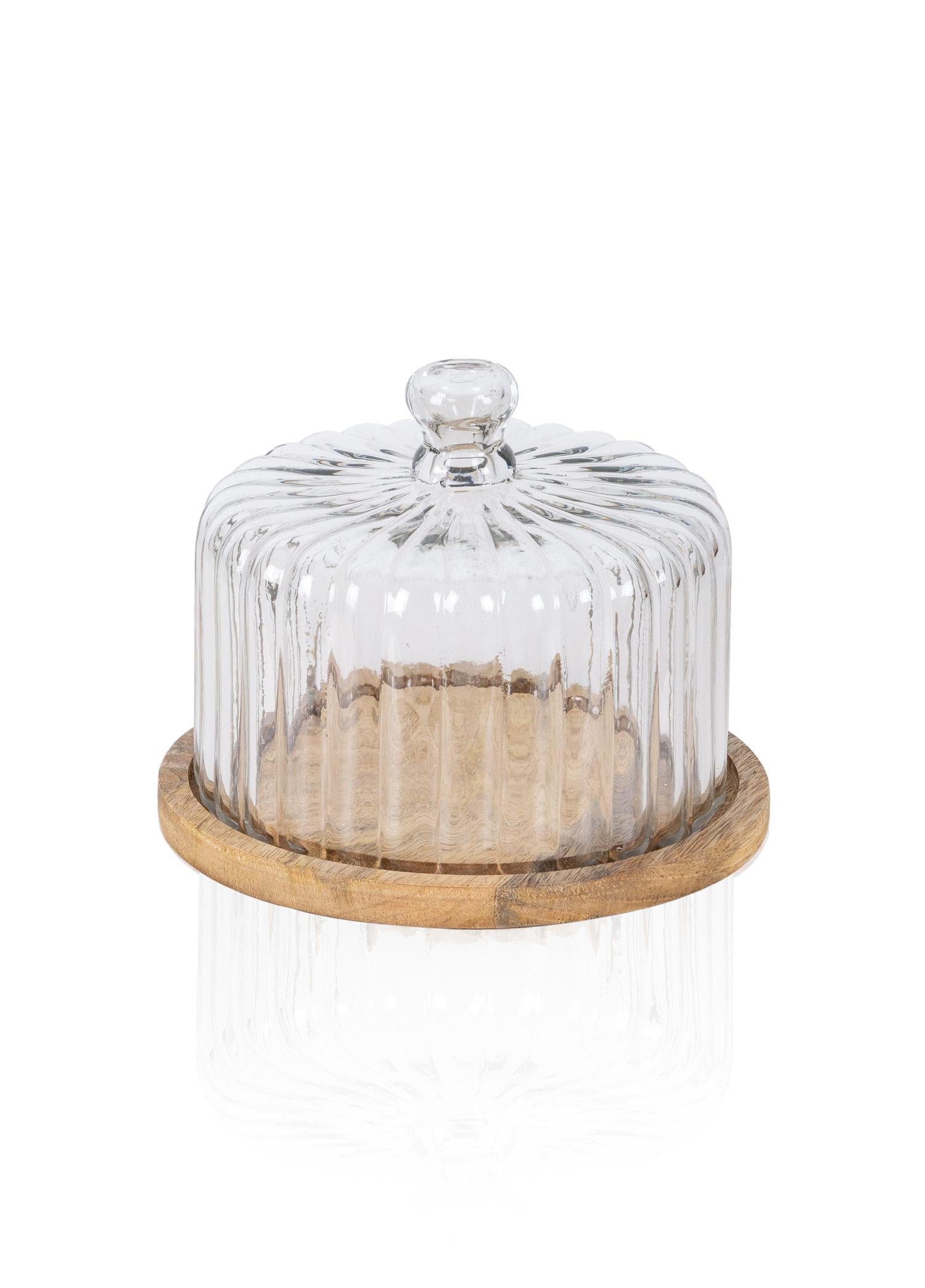 Madera Yuvarlak Kek Saklama Fanusu 25X25X20 Cm