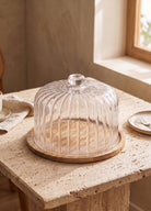 Madera Yuvarlak Kek Saklama Fanusu 30X30X20 Cm