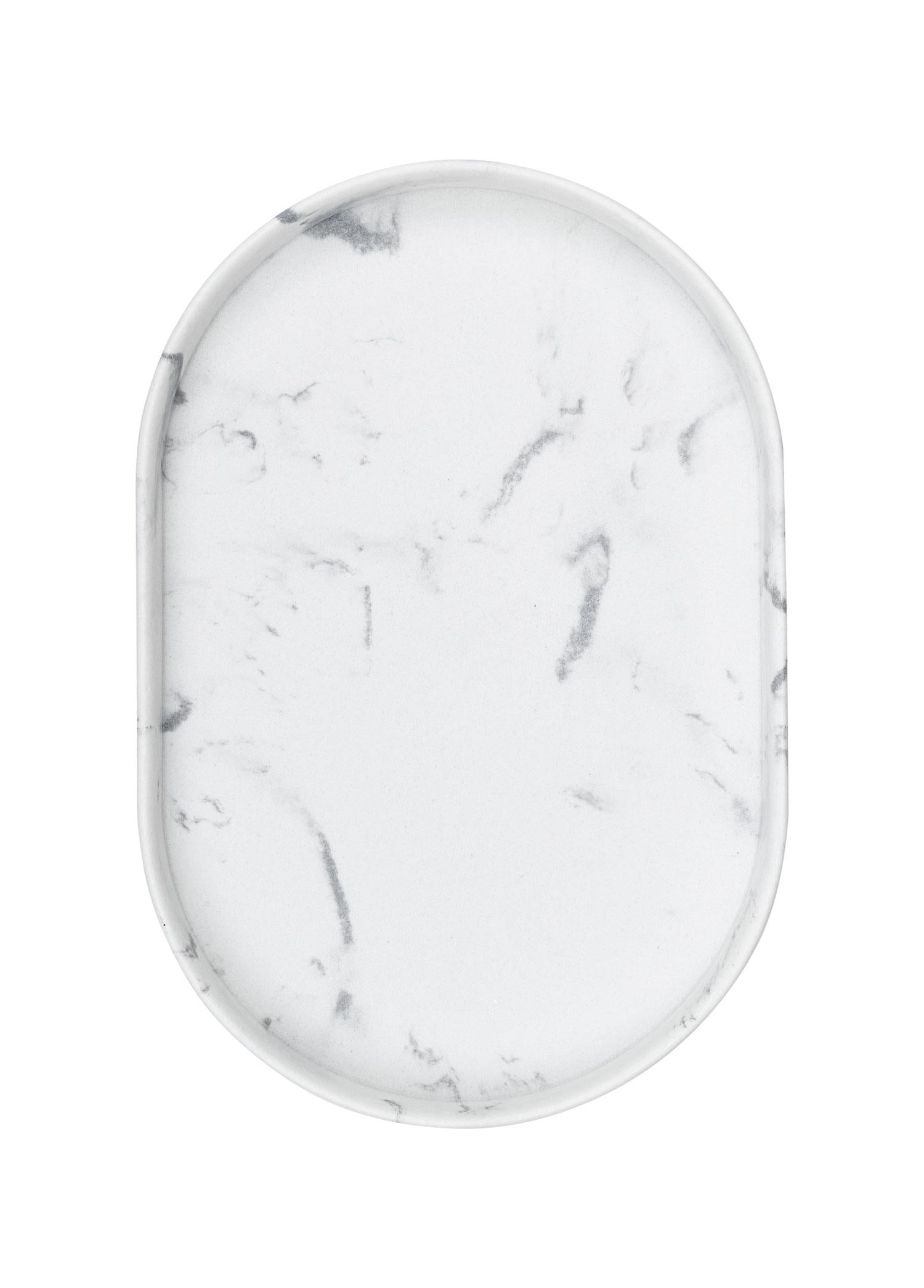 Marble Banyo Tepsisi Beyaz 30X20X3 Cm