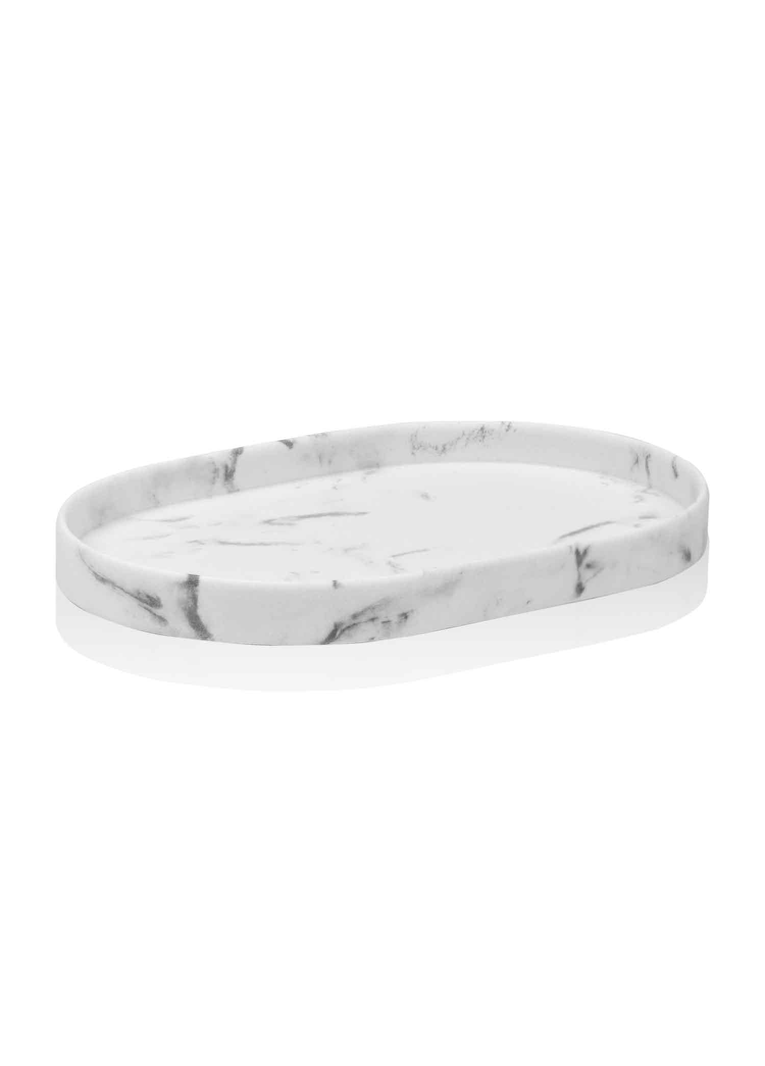 Marble Banyo Tepsisi Beyaz 30X20X3 Cm