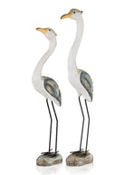 Marin 2'Li Dekoratif Balıkçıl Kuş Biblo Seti 61 Cm