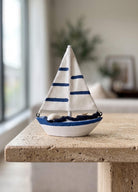 Marin Deniz Kabuklu Ve Halatlı Yelkenli Biblo 14Cm