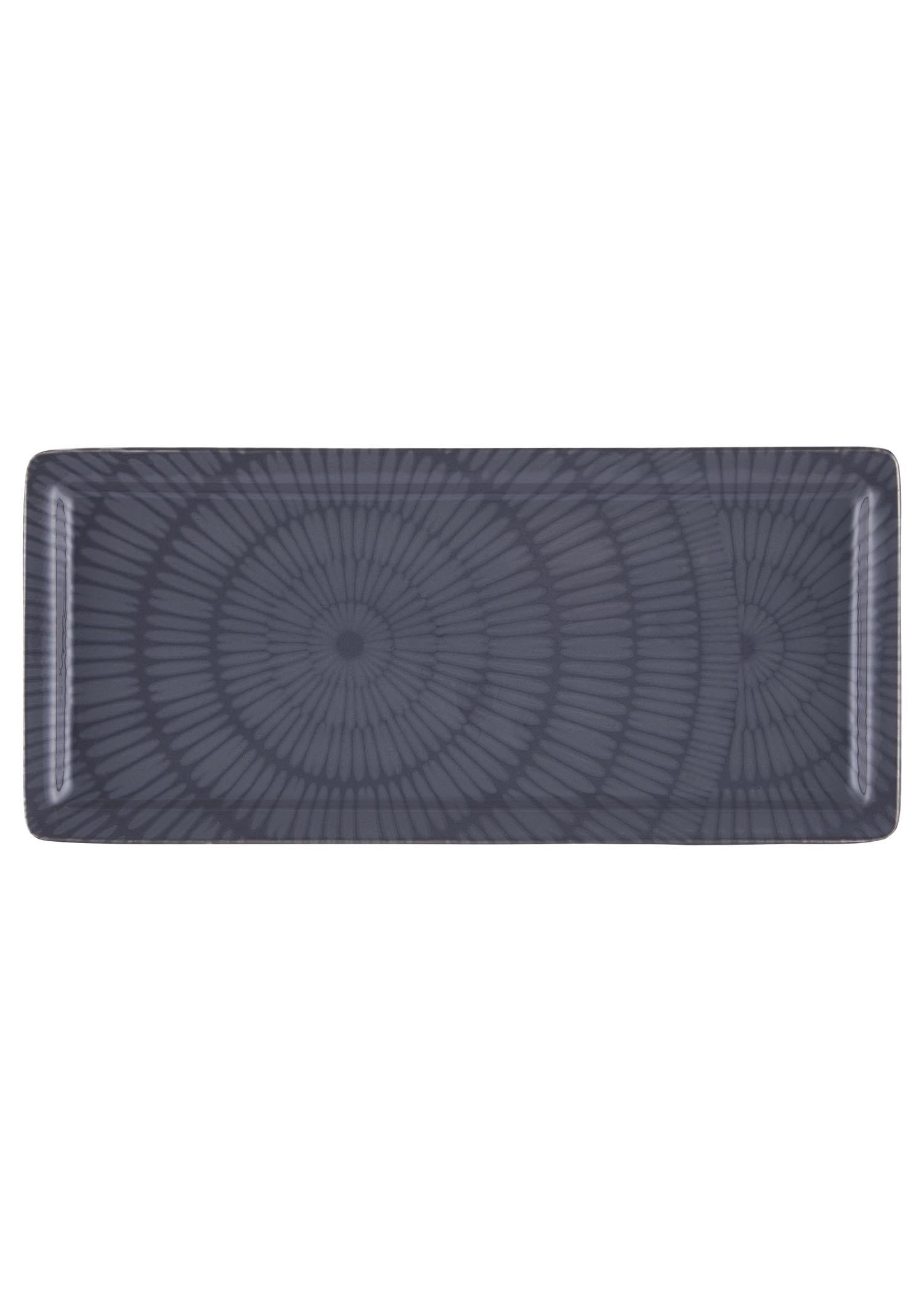 Noon Dikdörtgen Servis Tabağı Gri 35X16 Cm