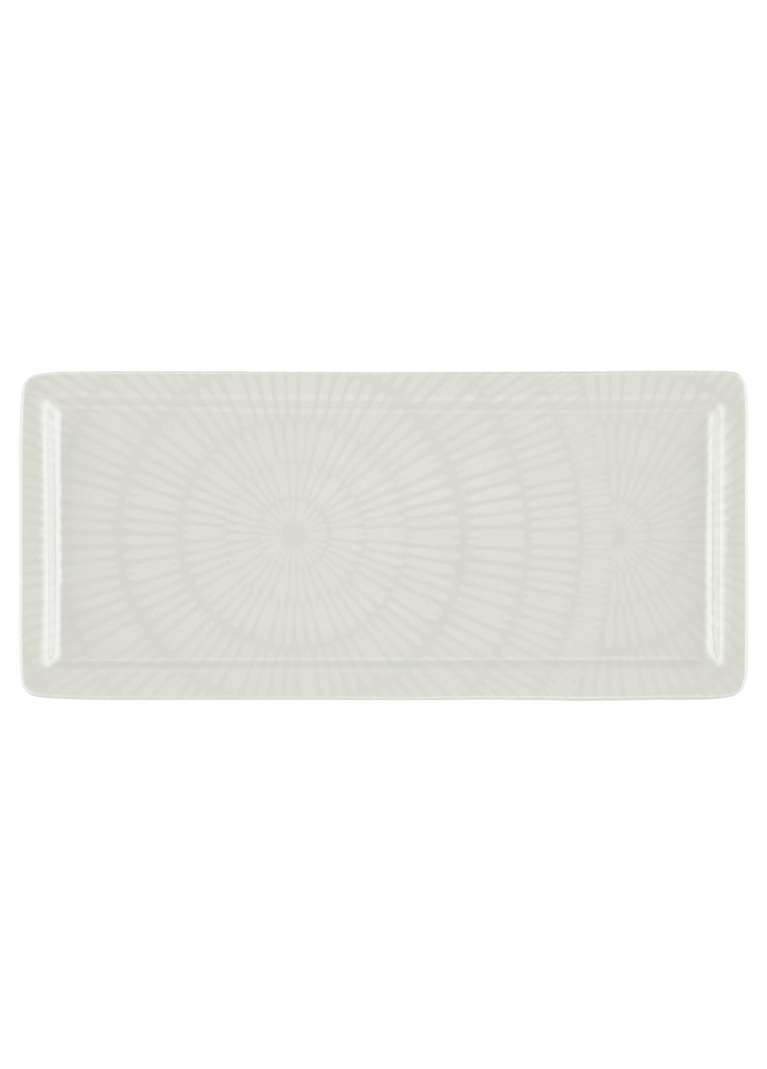 Noon Dikdörtgen Servis Tabağı Krem 35X16 Cm
