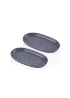 Noon Oval Servis Tabağı 2Li Gri 17 Cm