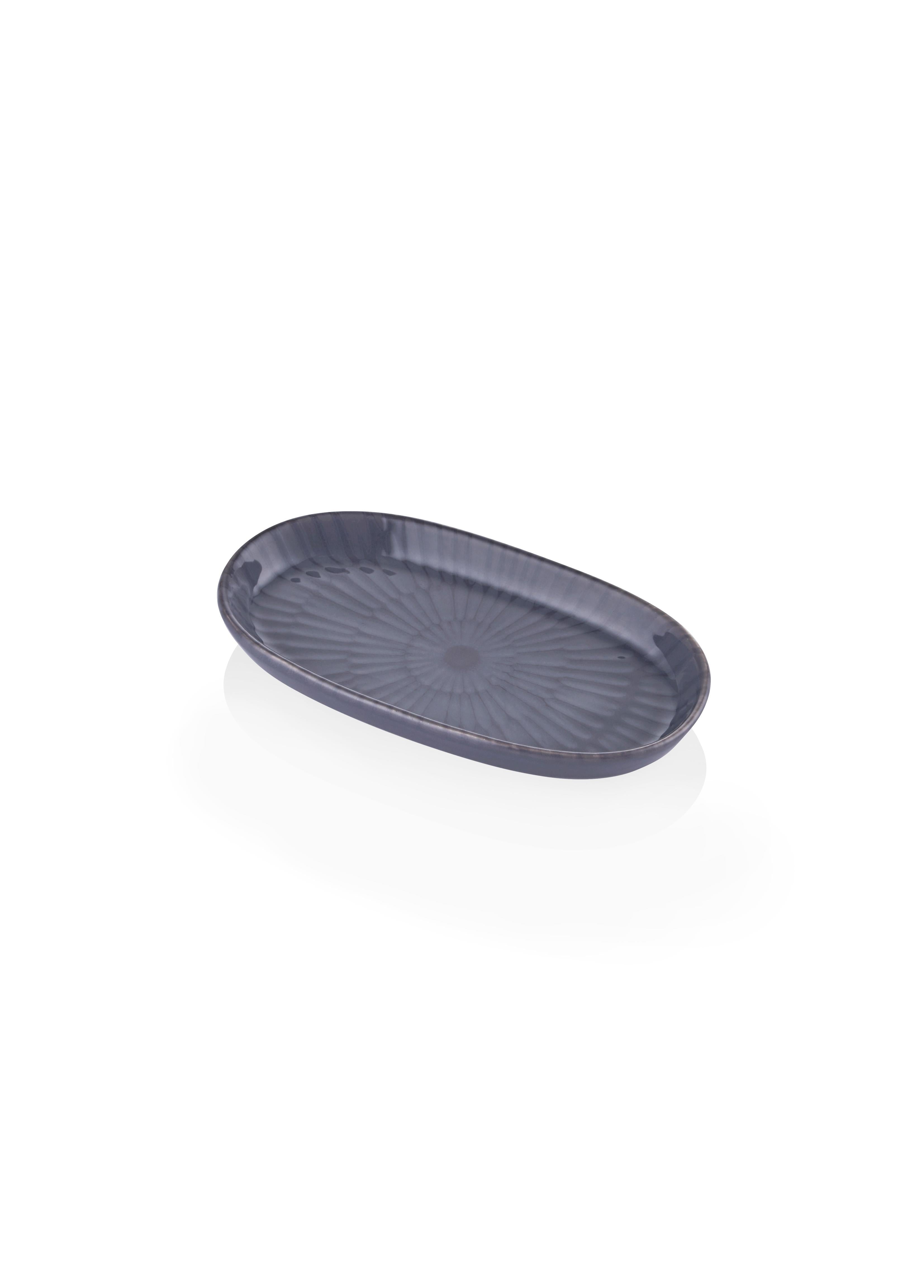 Noon Oval Servis Tabağı 2Li Gri 17 Cm