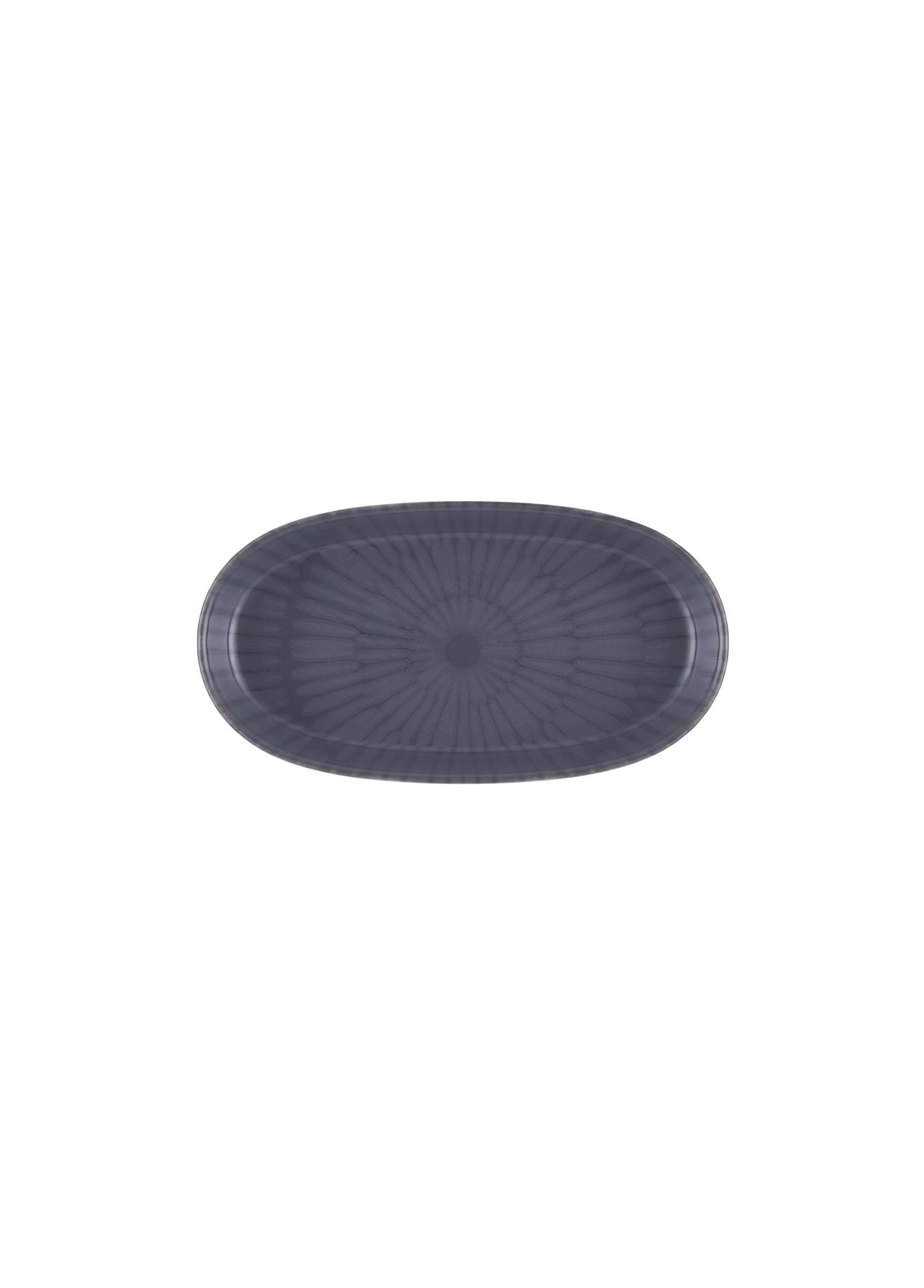 Noon Oval Servis Tabağı 2Li Gri 17 Cm