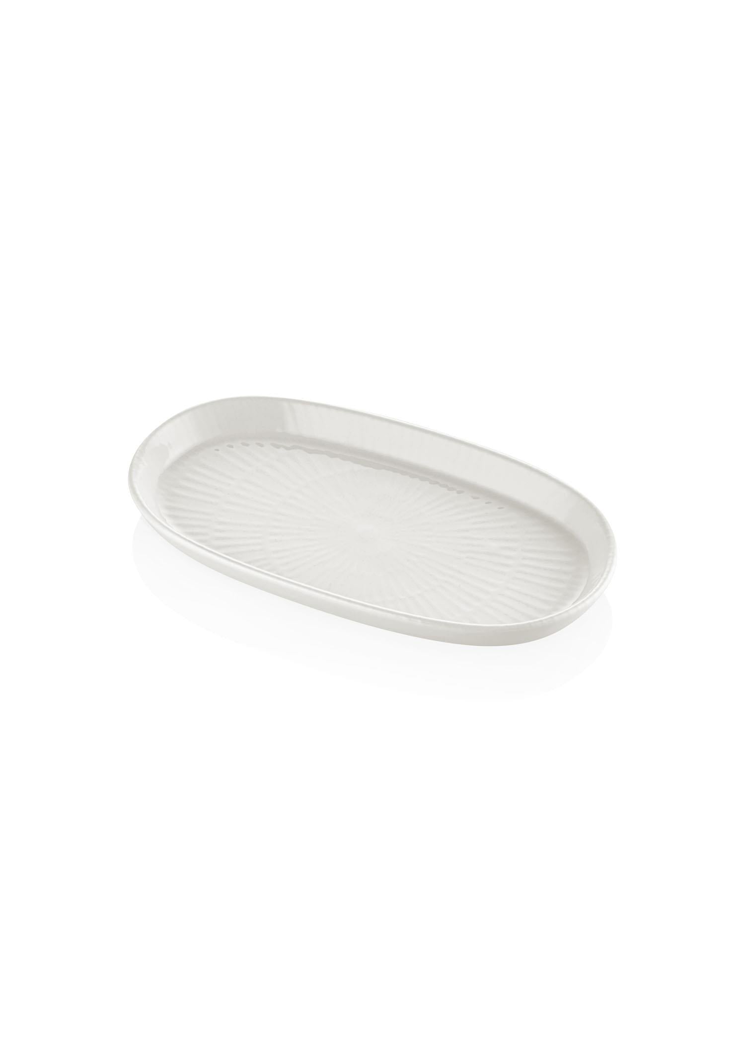 Noon Oval Servis Tabağı 2Li Krem 26 Cm