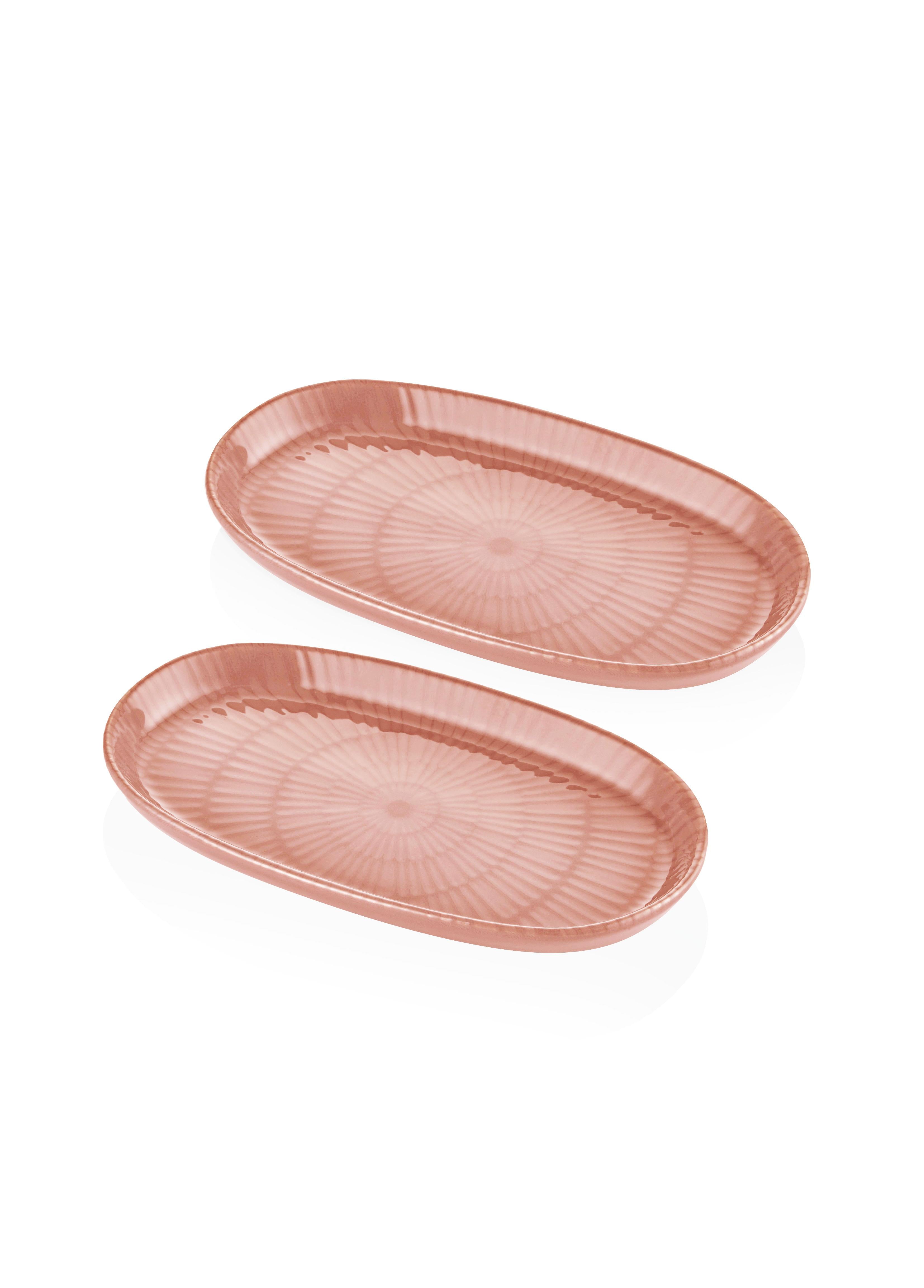Noon Oval Servis Tabağı 2Li Somon 26 Cm