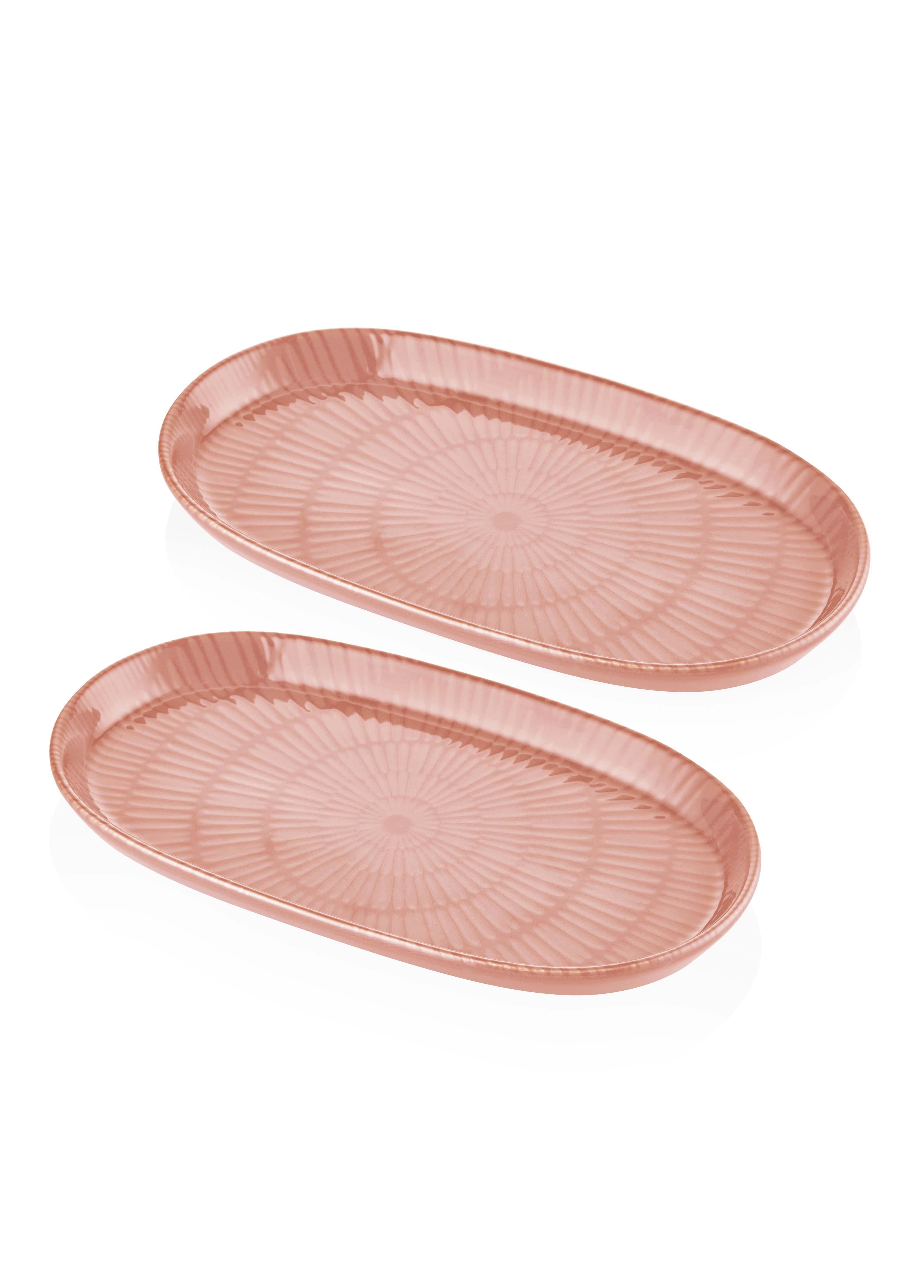 Noon Oval Servis Tabağı 2Li Somon 29 Cm