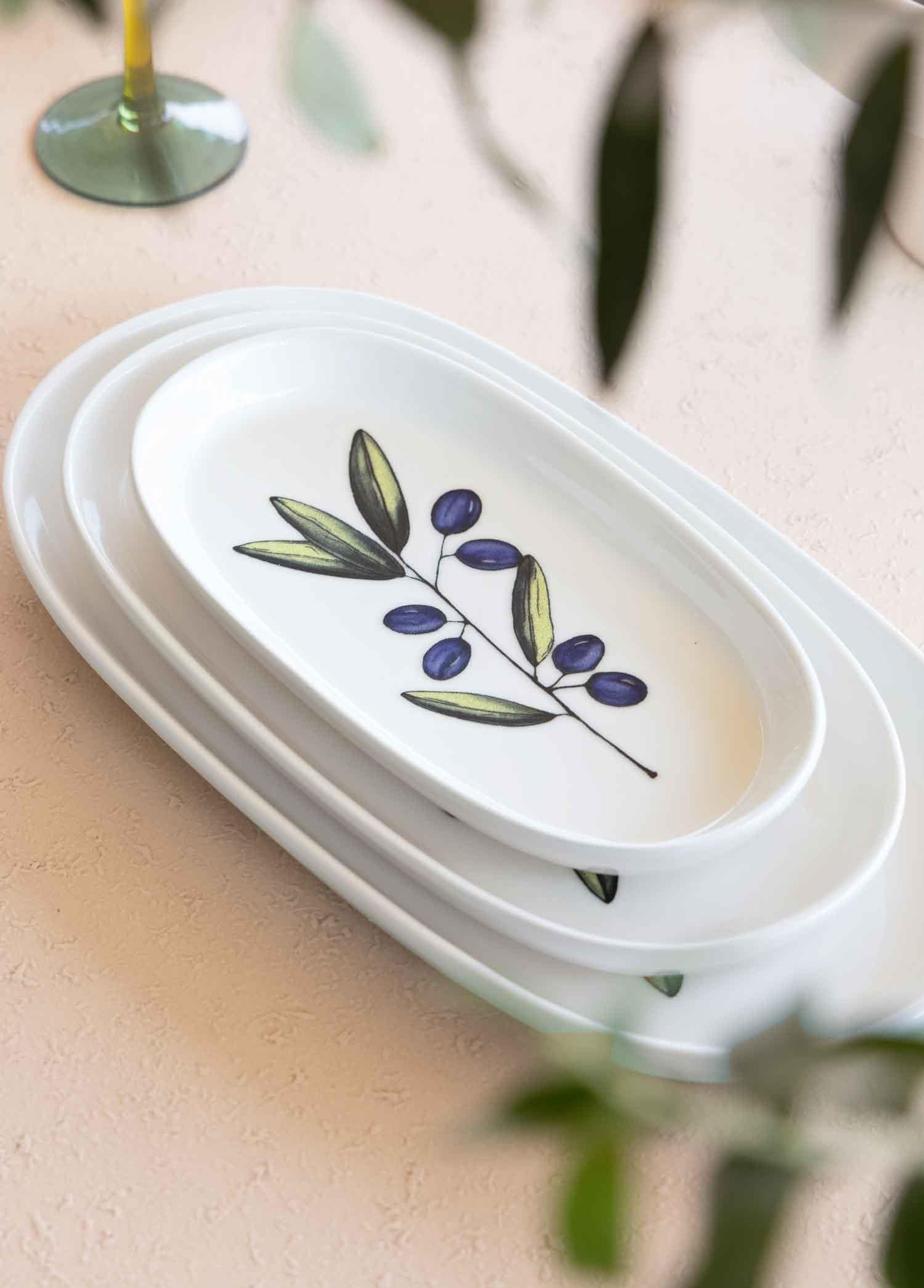 Olivos Oval Servis Tabağı 2Li 23 Cm