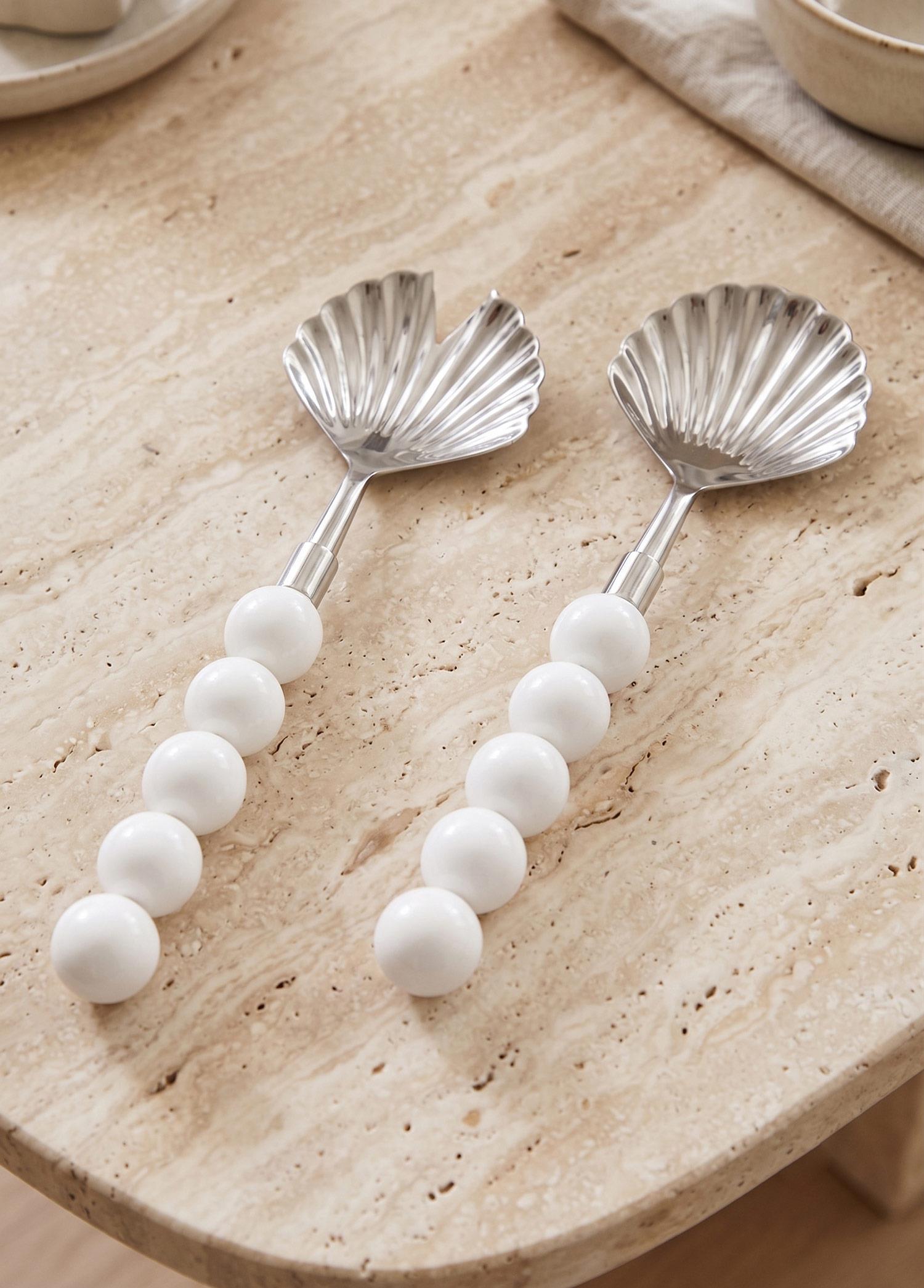 Ostrica Salata Servis Takımı Gümüş 2 Parça