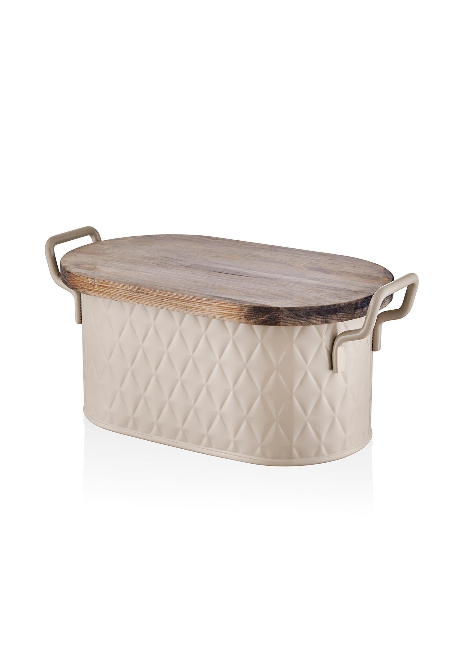 Prizma Ekmek Saklama Kabı Karamel 40X22X18 Cm