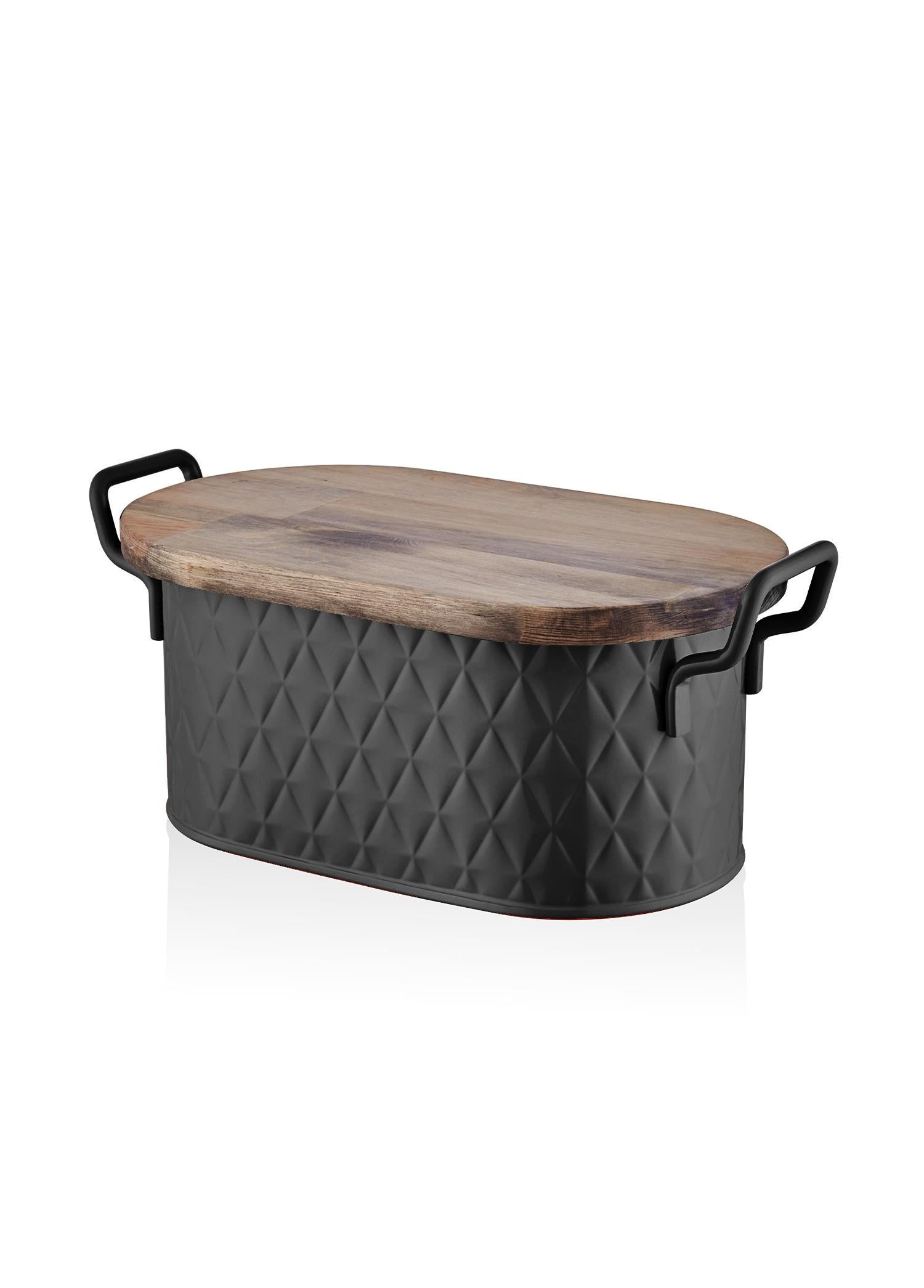 Prizma Ekmek Saklama Kabı Siyah 40X22X18 Cm