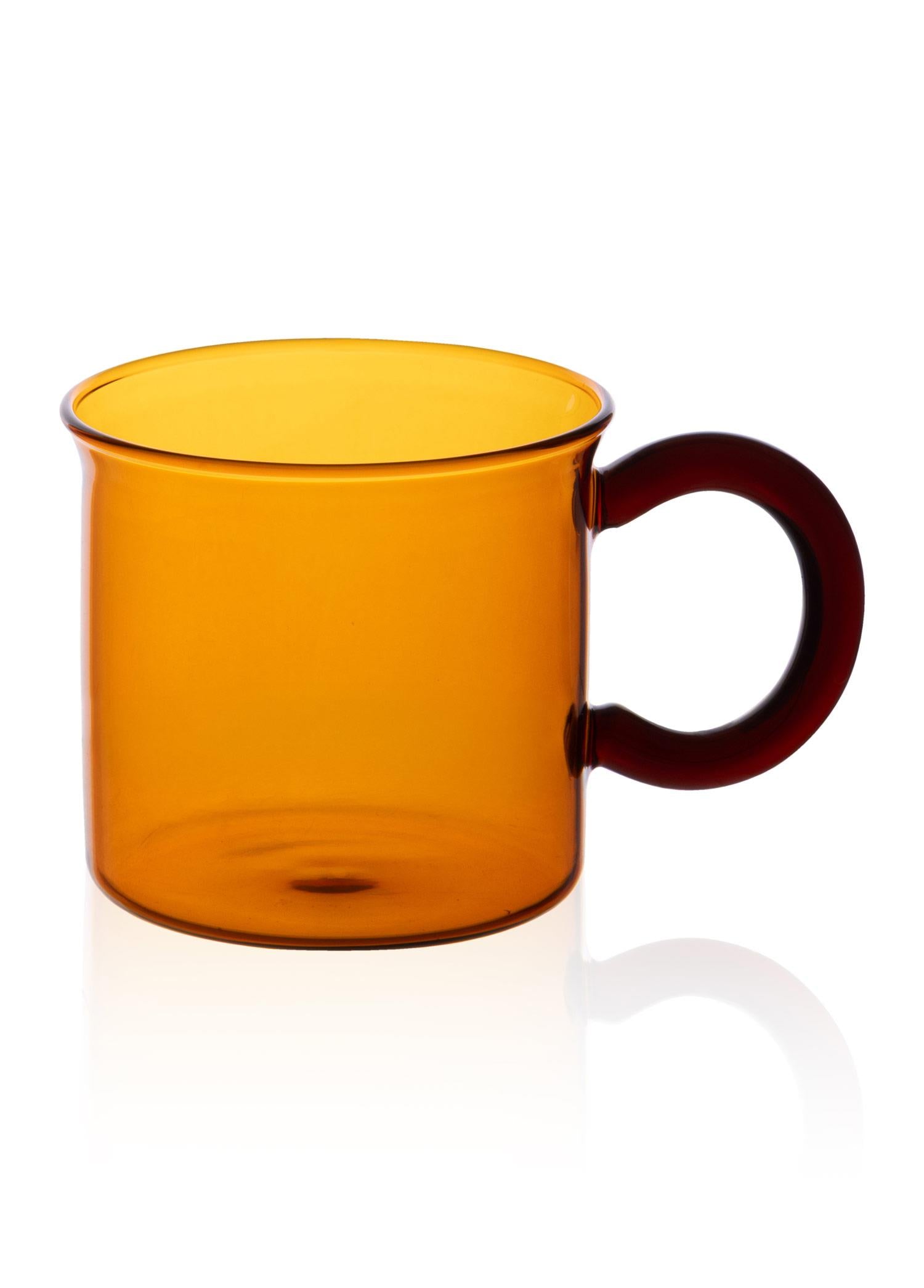 Renkli Cam Kupa Amber 230 Ml
