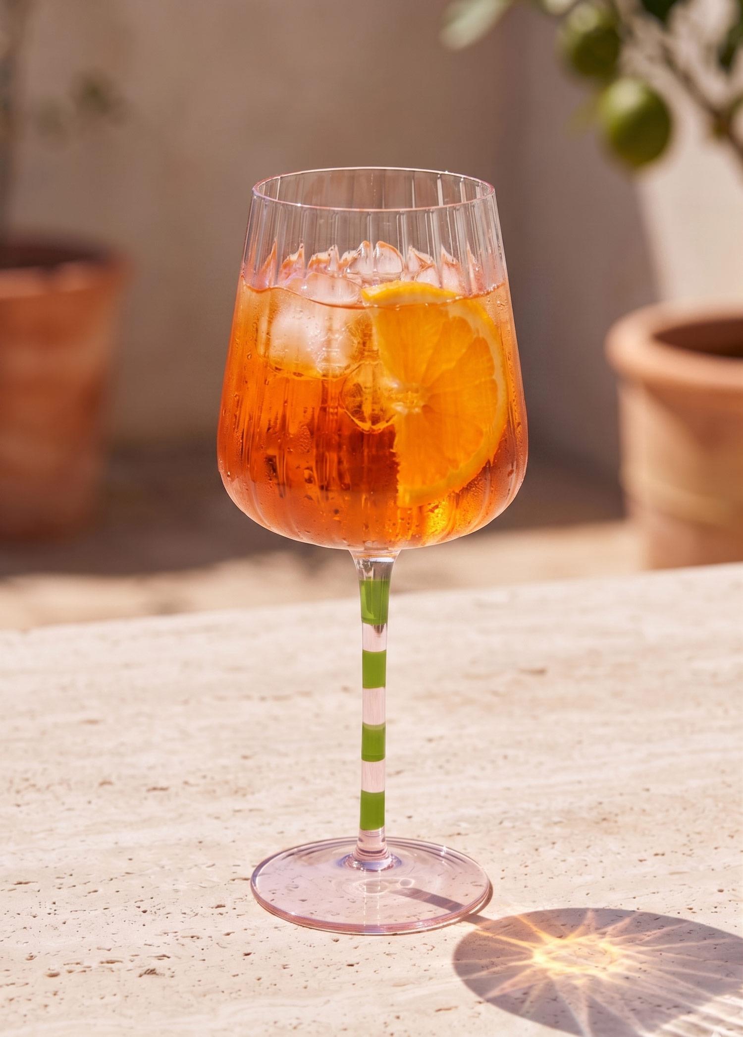 Şarap Kadehi Pembe Yeşil 500 Ml
