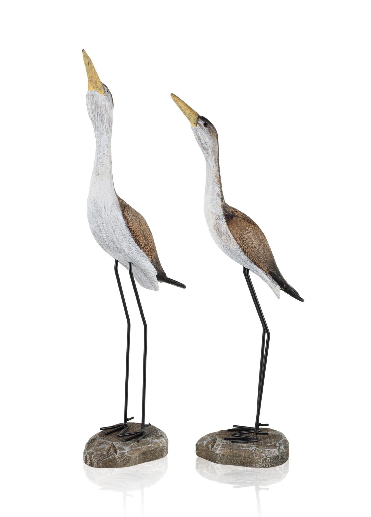 Retro Coastal 2'Li Dekoratif Kuş Biblo Seti 56 Cm