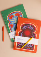 Retro Güneş Motifli Defter Turuncu 21 X 30 Cm