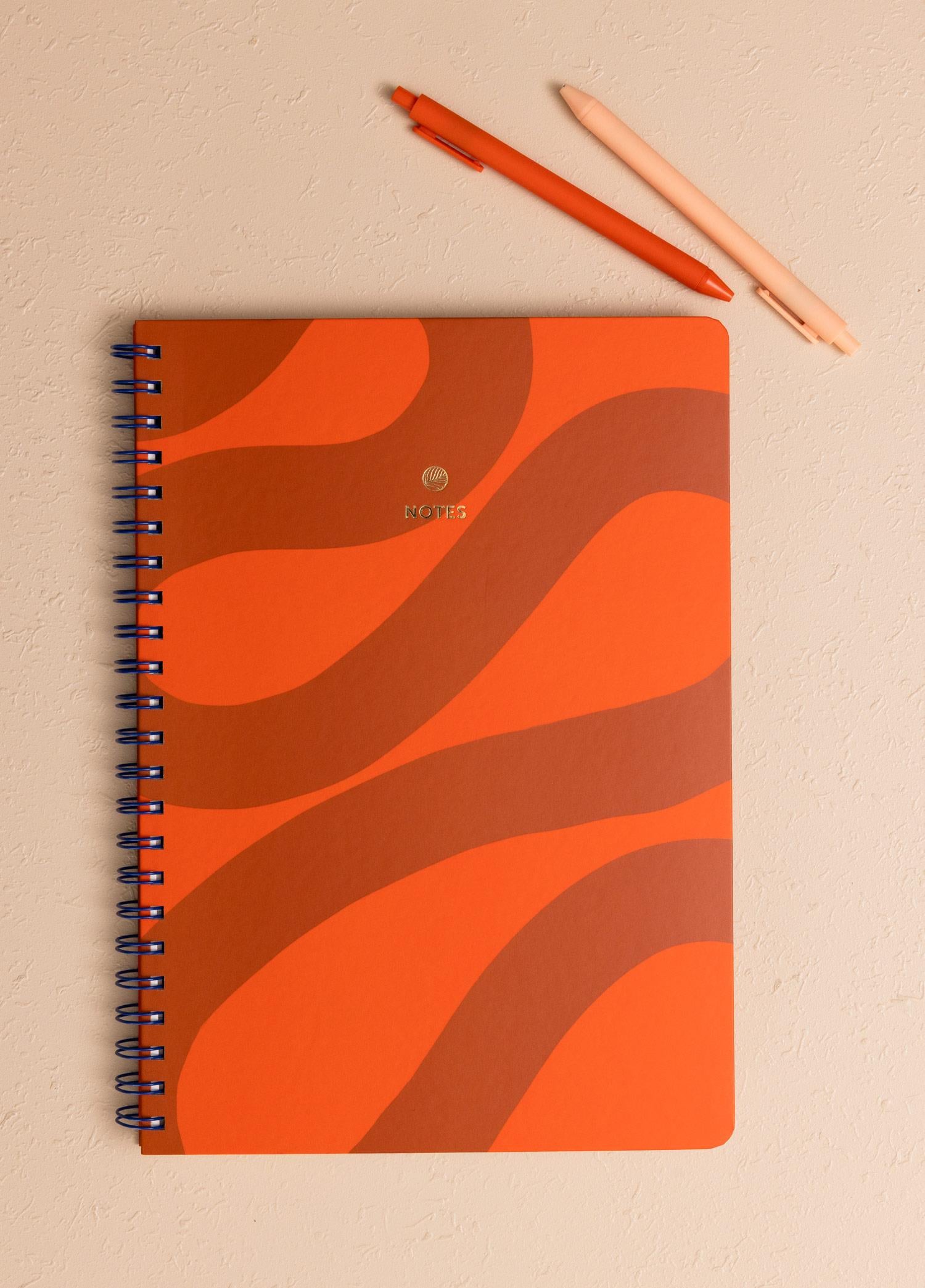 Spiralli Abstract Desenli Defter Turuncu 21X30 Cm