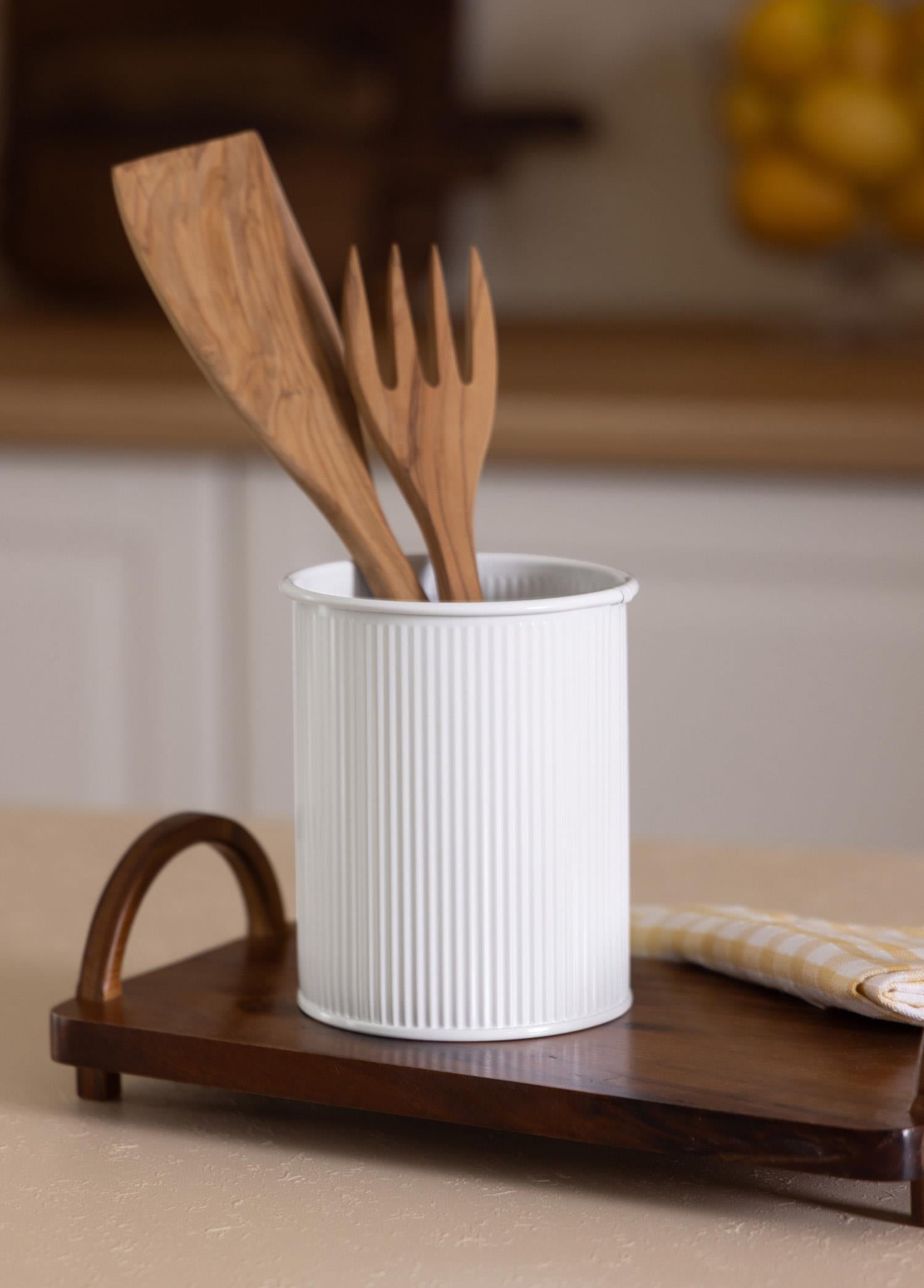 Stripe Tezgah Üstü Kaşıklık Beyaz 13X11 Cm