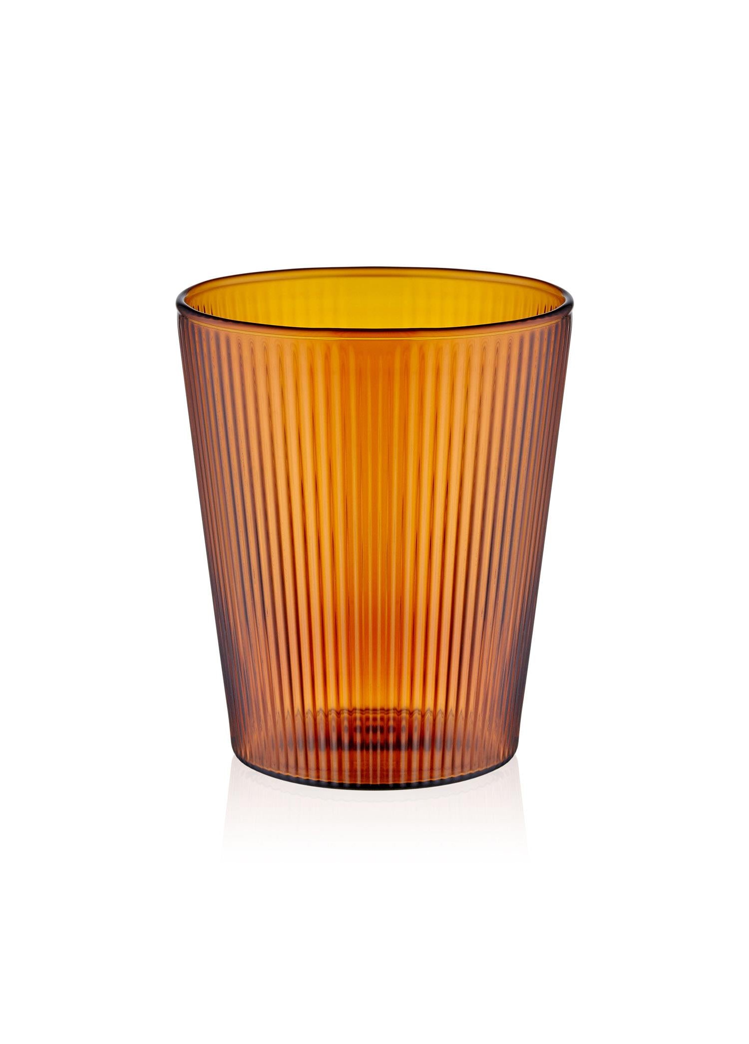 Striped Borosilikat Cam Bardak Amber 400 Ml