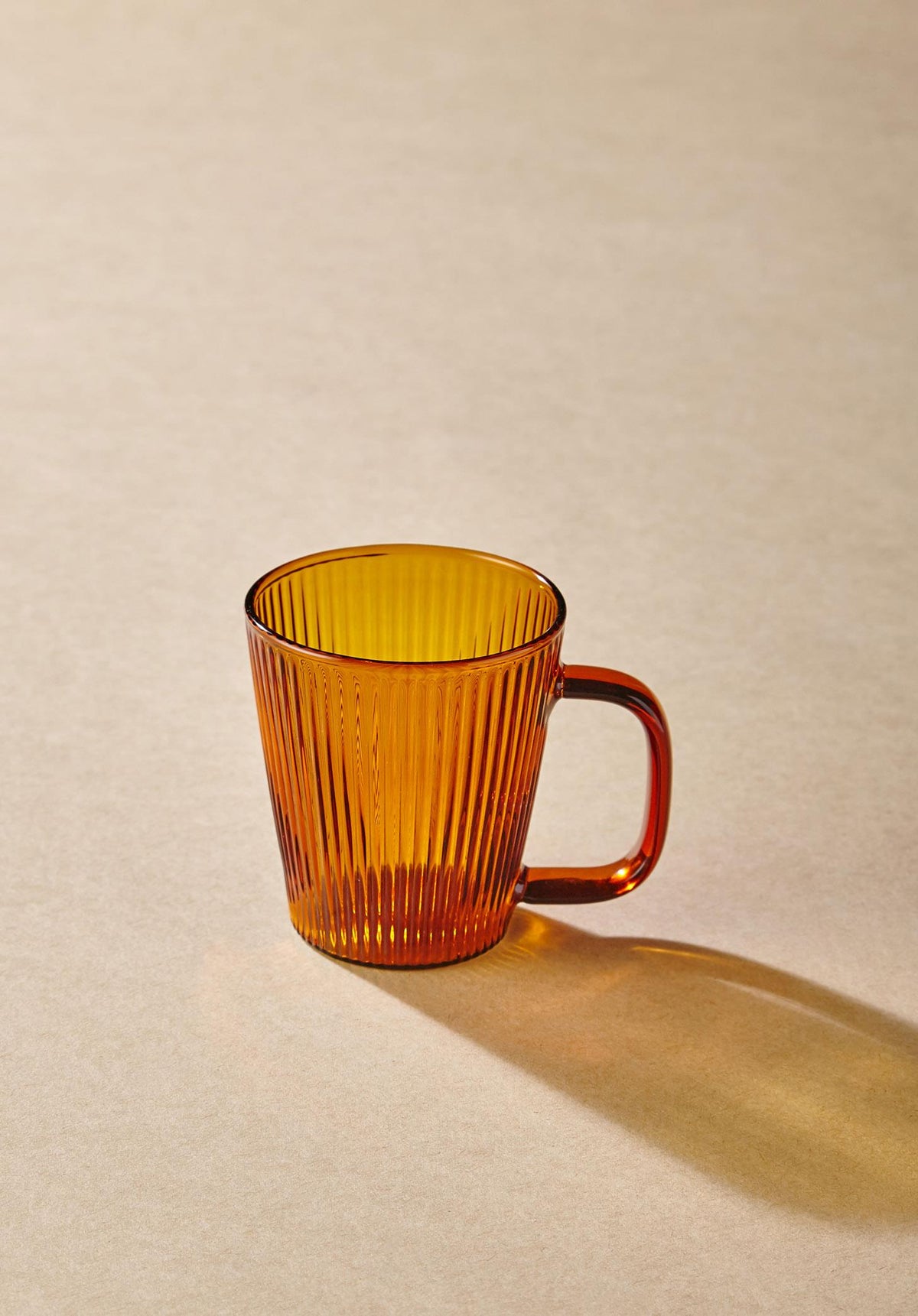 Striped Borosilikat Cam Kupa Amber 130 Ml