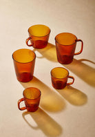 Striped Borosilikat Cam Kupa Amber 400 Ml