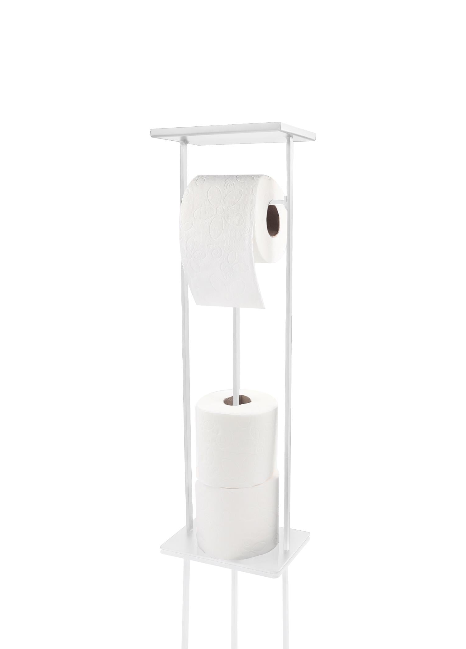 Tepsili Tuvalet Kağıdı Standı Beyaz 54X15X12 Cm