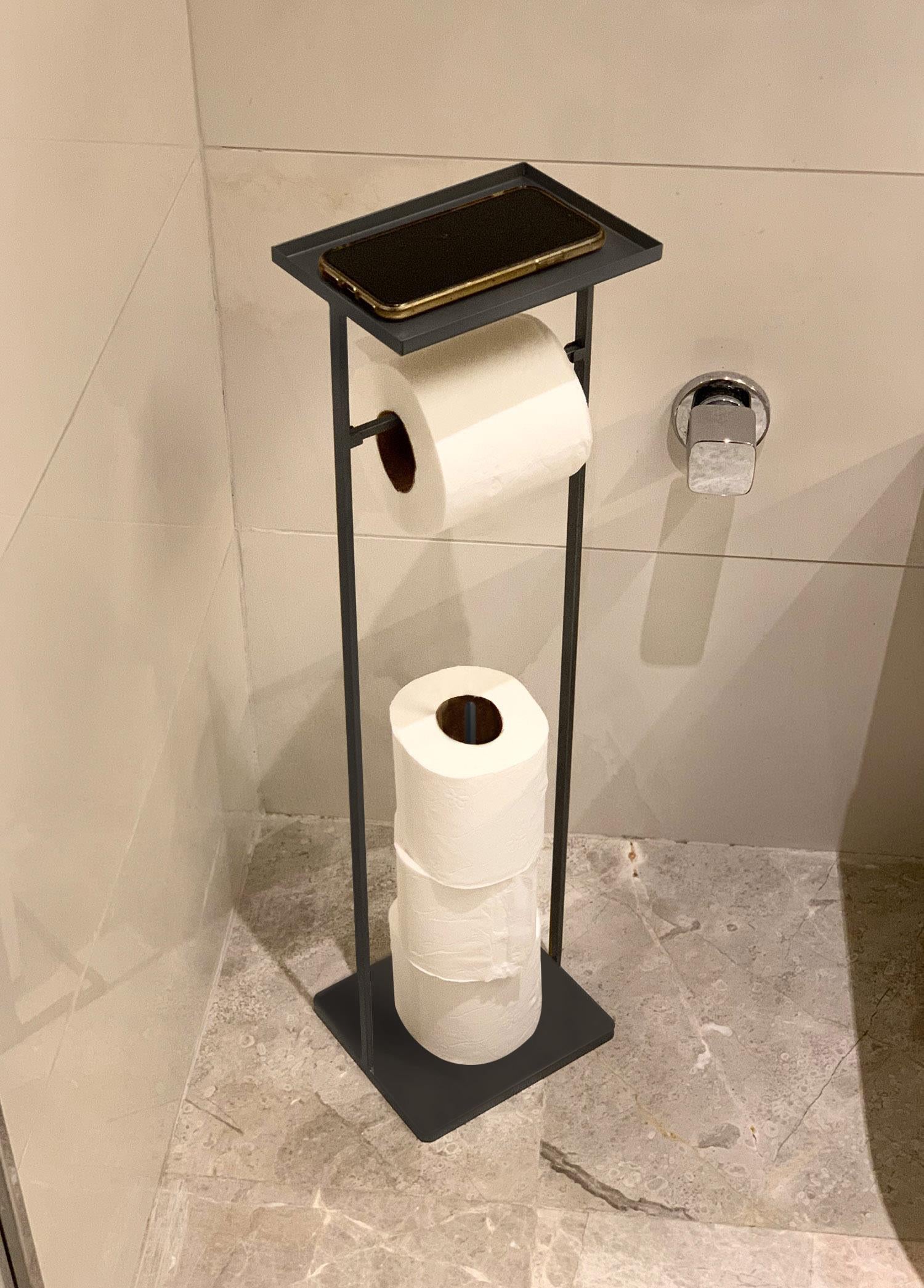Tepsili Tuvalet Kağıdı Stand Siyah 54X15X12 Cm