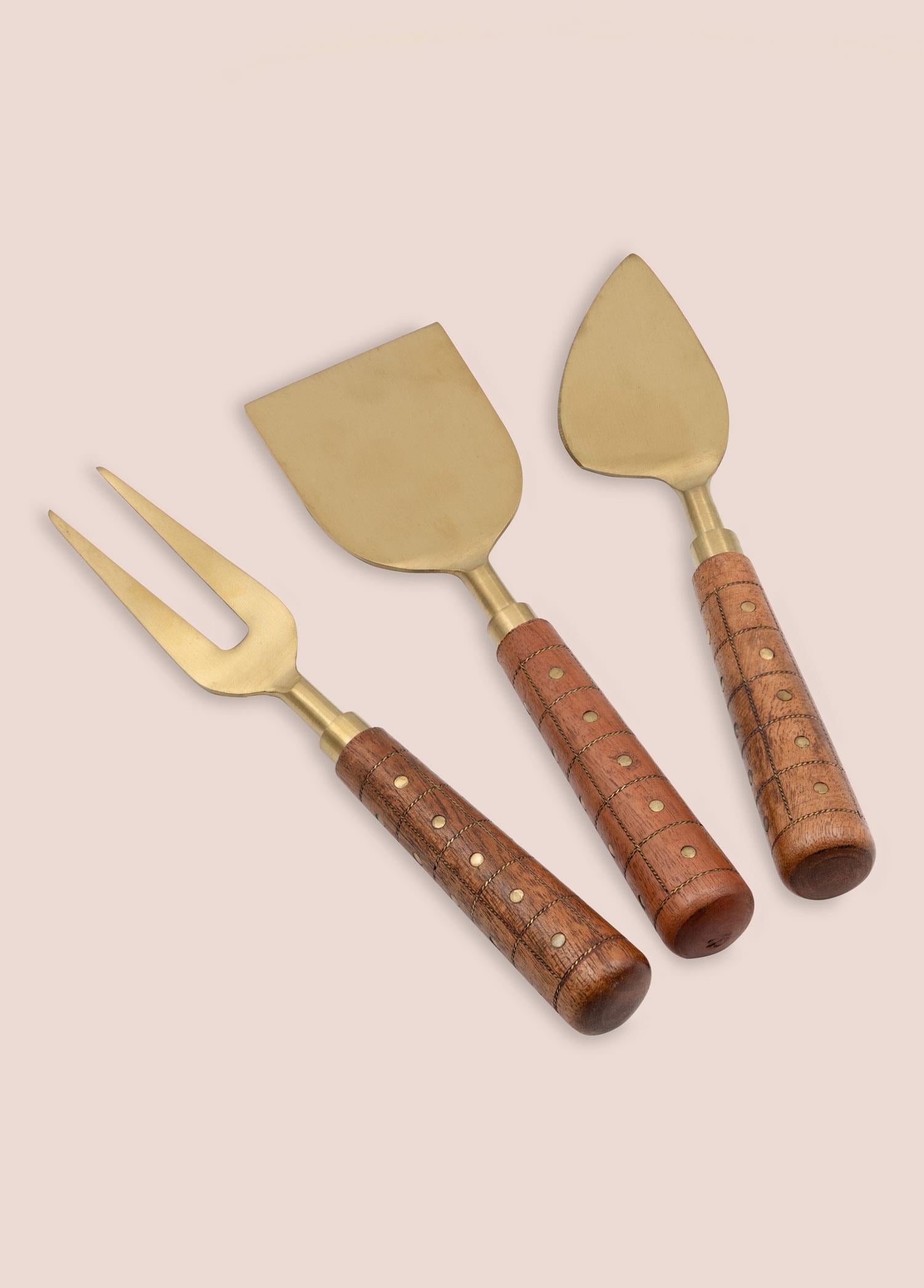 Wood Peynir Servis Takımı 3 Parça