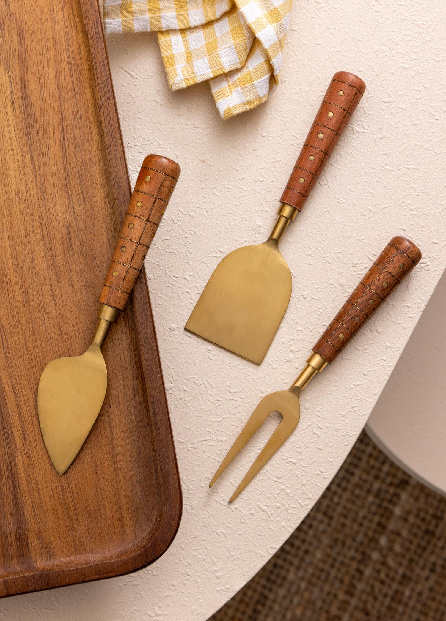 Wood Peynir Servis Takımı 3 Parça