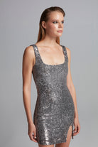 The Molc-OPHELIA ELBİSE / GRİ-Elbise-3-Milagron.com