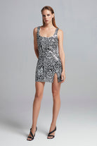 The Molc-OPHELIA ELBİSE / SİYAH BEYAZ DESENLİ-Elbise-1-Milagron.com