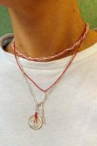 The Pheia-3'lü Set - Göz Plaka - Çizgili - Damla | 925 Ayar Gümüş-Kolye-1-Milagron.com