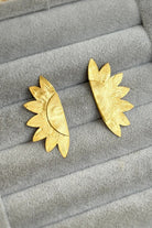 The Pheia-Ayçiçeği Plaka Küpe | 925 Ayar Gümüş-Küpe-1-Milagron.com