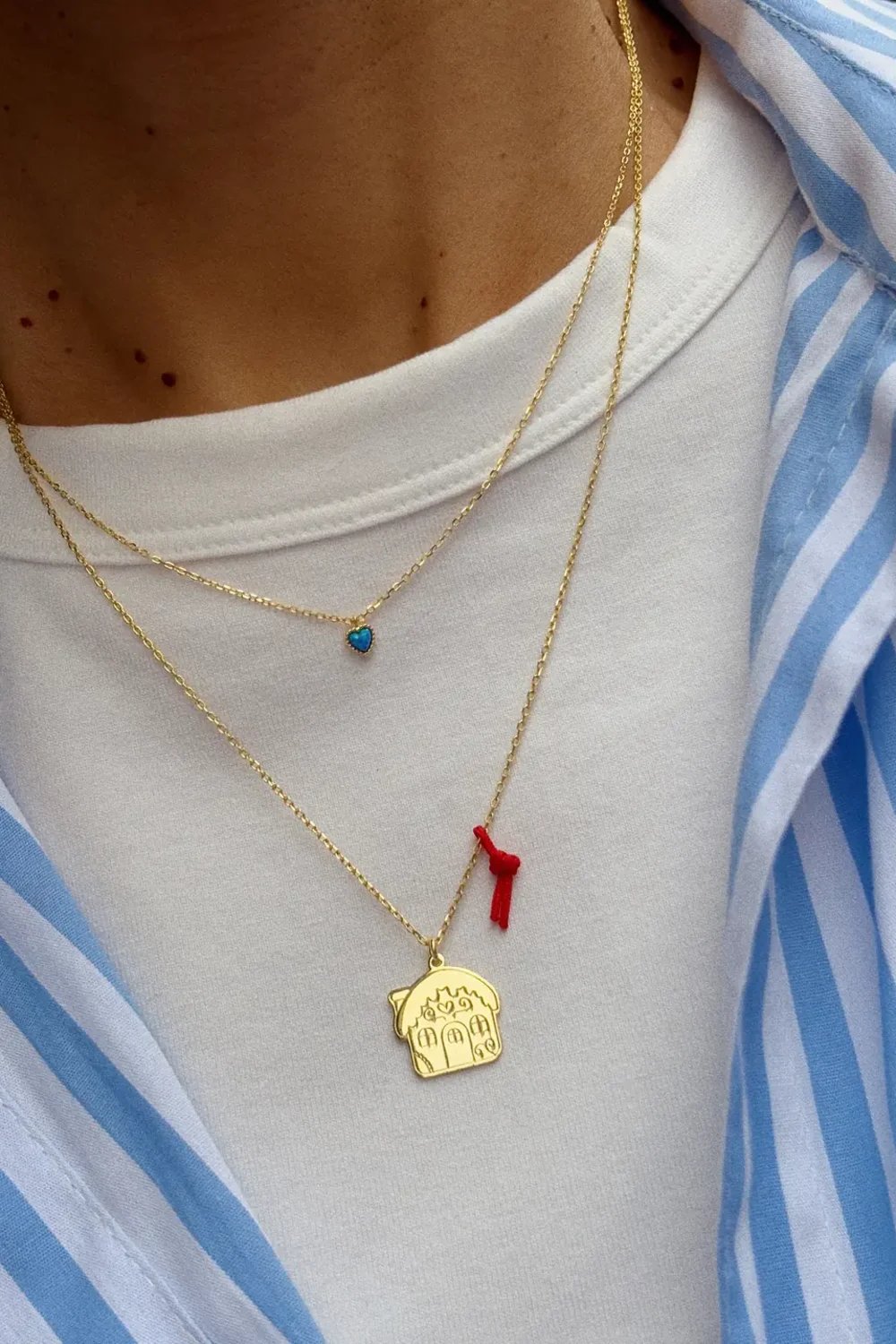 The Pheia-Ginger Bread House Yılbaşı Kolye | 925 Ayar Gümüş-Kolye-1-Milagron.com