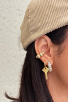 The Pheia-Good Luck Anahtar Halka Küpe | 925 Ayar Gümüş-Küpe-2-Milagron.com