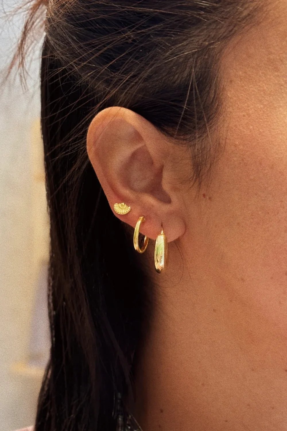 The Pheia-Mini Yelpaze Küpe | 925 Ayar Gümüş-Küpe-1-Milagron.com