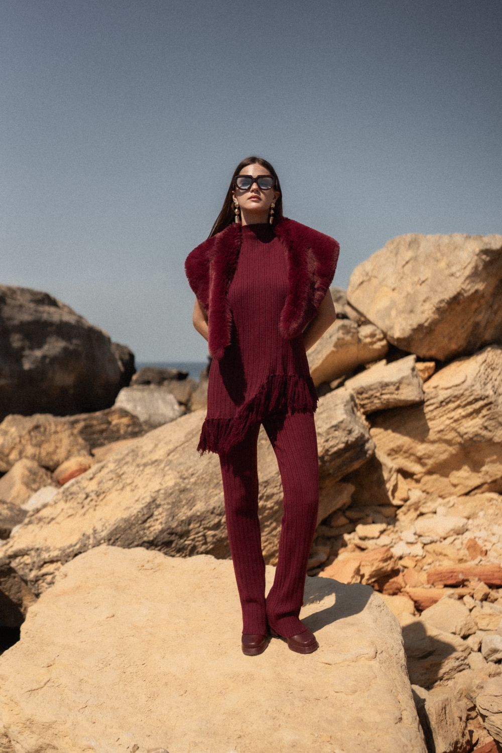 Mia Fur - Burgundy - 0