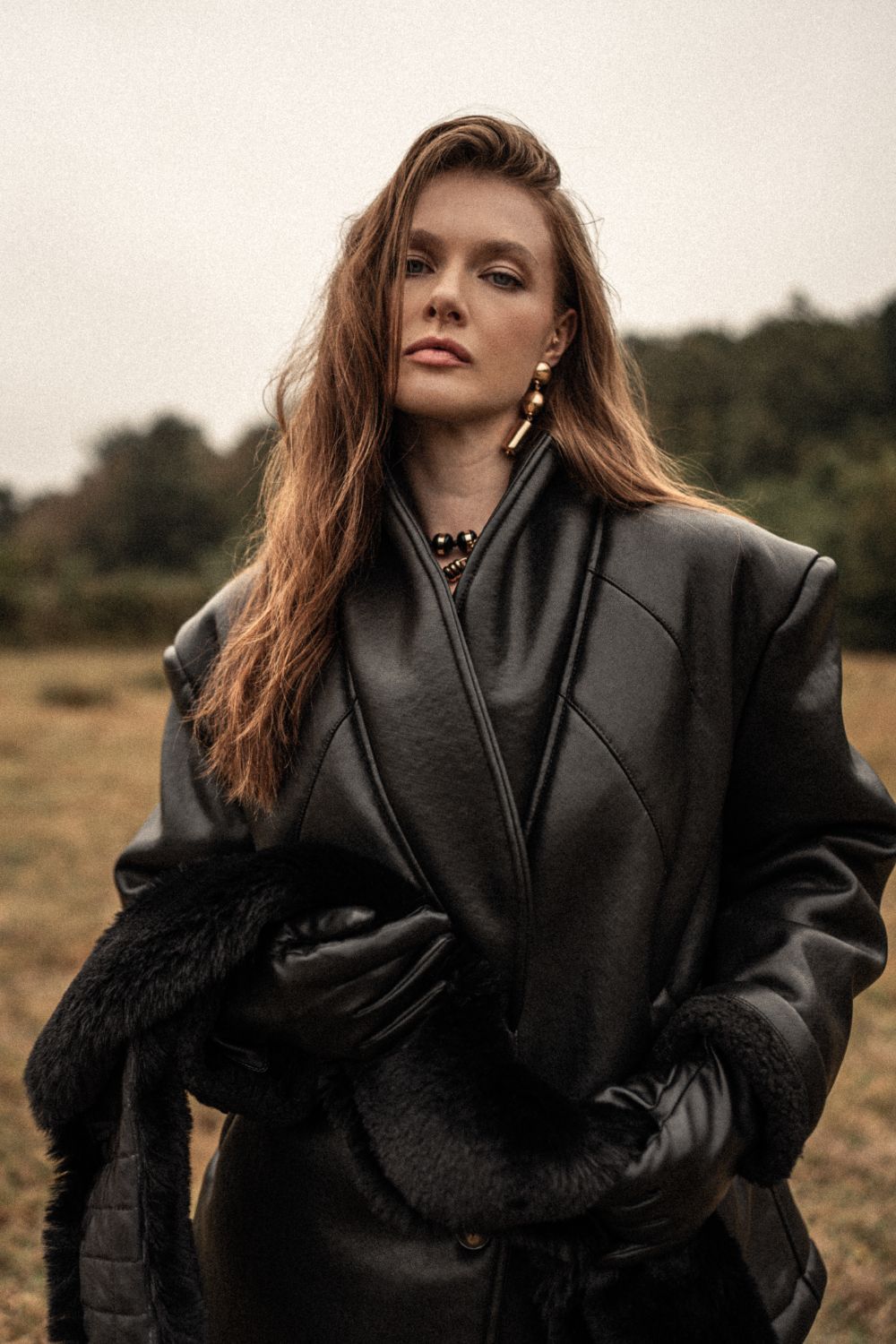 Myrcella Coat - Black Leather - 0