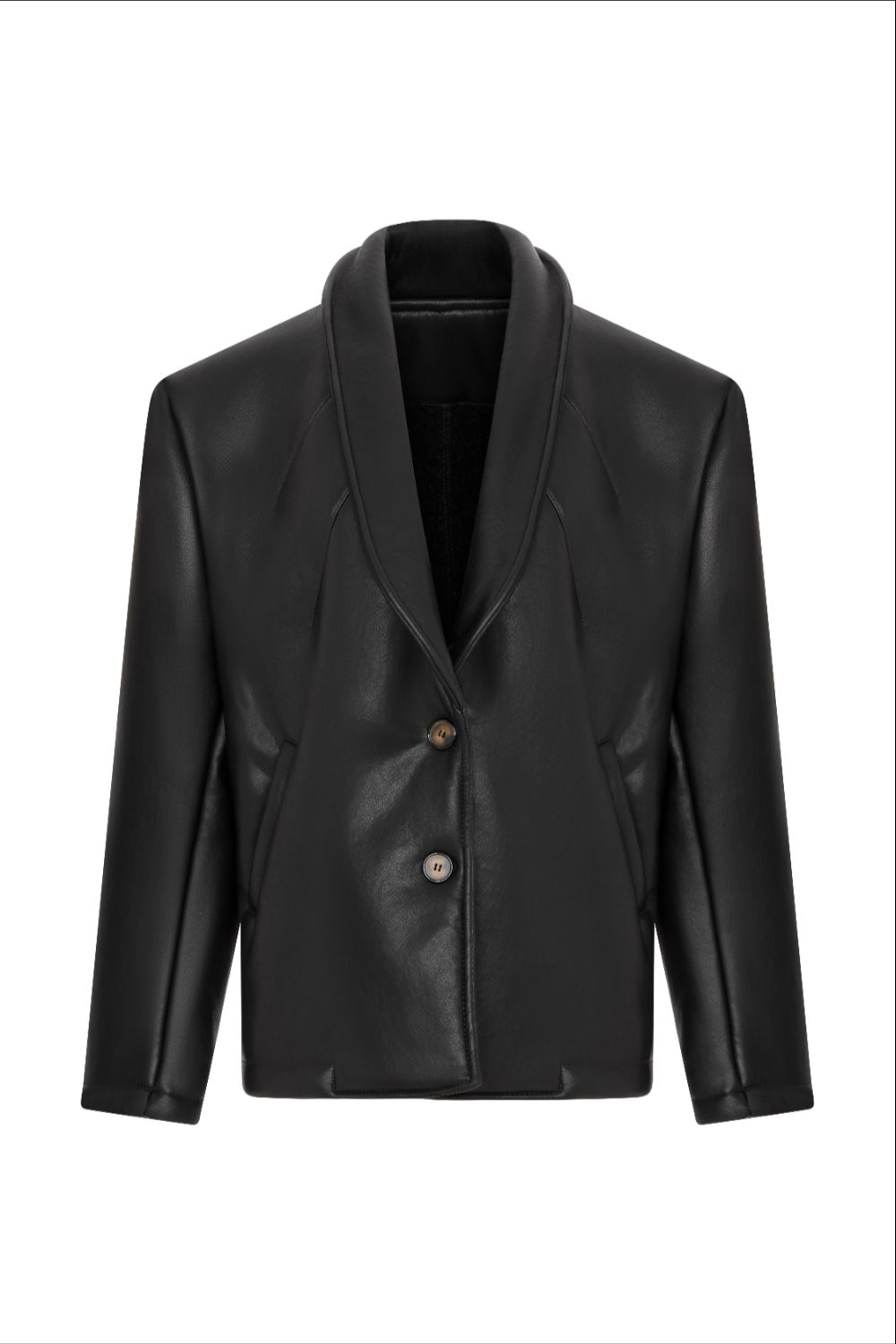 Myrcella Coat - Black Leather - 4