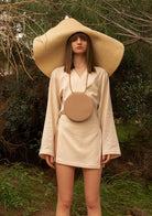 Tiny-Açık Kahve Elma Derisi Yuvarlak çanta-Çanta-2-Milagron.com