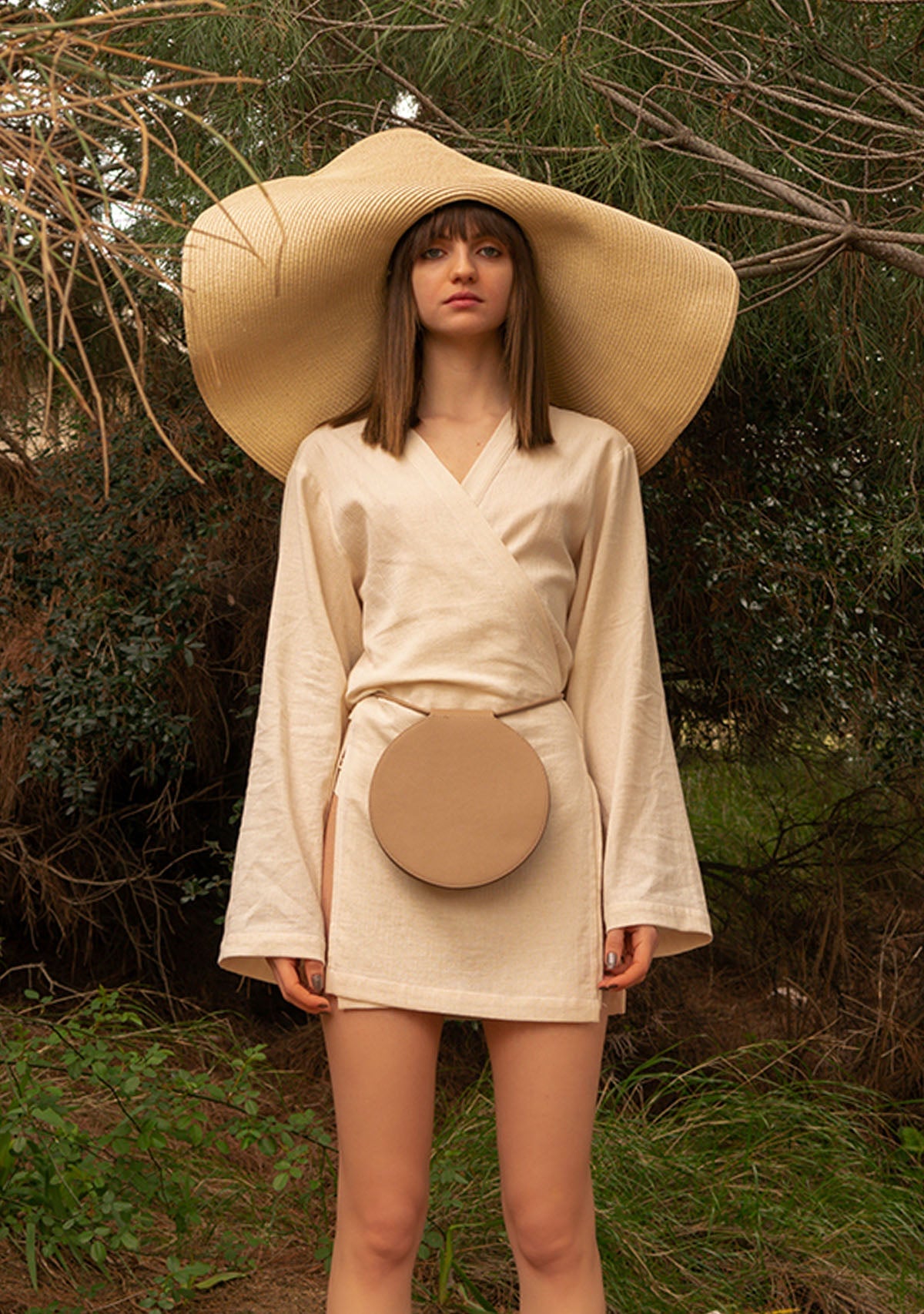 Tiny-Açık Kahve Elma Derisi Yuvarlak çanta-Çanta-3-Milagron.com