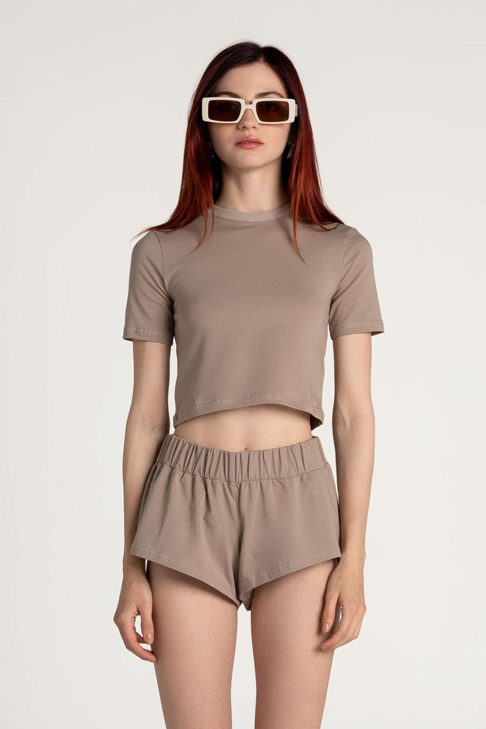 Tiny-Açık Kahverengi Bisiklet Yaka Kısa Tişört-T-Shirts-1-Milagron.com