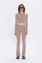 Tiny-Açık Kahverengi Fermuarlı Dar Kesim Yumuşak Hırka-Kazak & Triko-1-Milagron.com