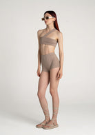 Açık Kahverengi Tek Omuzlu Büstiyer